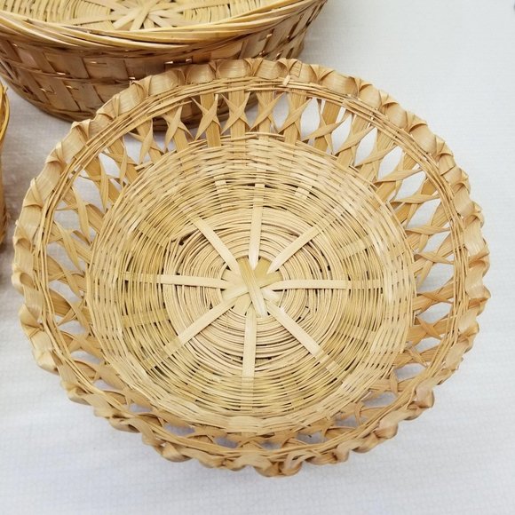 5 Wicker Rattan Baskets Wall Decor Country Boho Vt - Picture 6 of 7